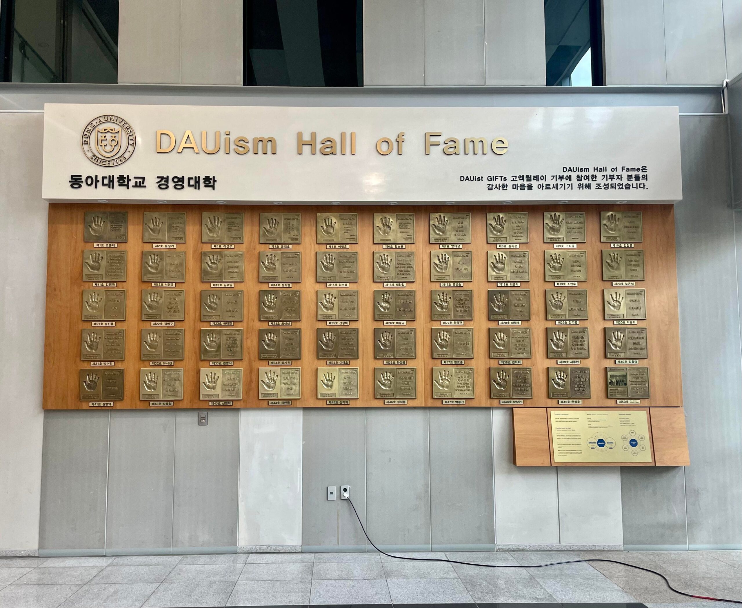 Đại sảnh danh vọng của trường Đại học Dong-A Đại sảnh danh vọng của trường Đại học Dong-A