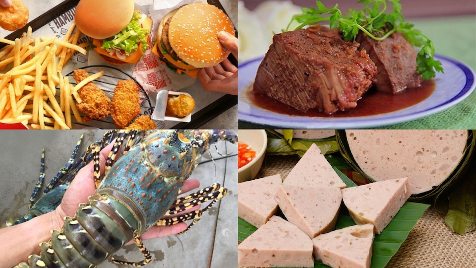 Thức ăn nhanh, thực phẩm đóng hộp hoặc lên men có nguồn gốc từ các loại thịt, hải sản 
